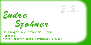 endre szohner business card